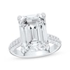 Thumbnail Image 1 of Now + Forever Lab-Grown Diamonds Emerald-Cut Hidden Halo Engagement Ring 8-5/8 ct tw 14K White Gold