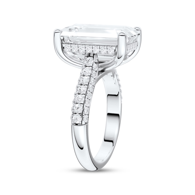 Main Image 2 of Now + Forever Lab-Grown Diamonds Emerald-Cut Hidden Halo Engagement Ring 8-5/8 ct tw 14K White Gold