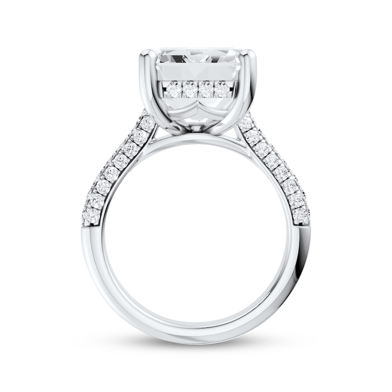 Main Image 3 of Now + Forever Lab-Grown Diamonds Emerald-Cut Hidden Halo Engagement Ring 8-5/8 ct tw 14K White Gold