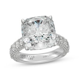 Neil Lane Artistry Cushion-Cut Lab-Grown Diamond Engagement Ring 12 ct tw 14K White Gold