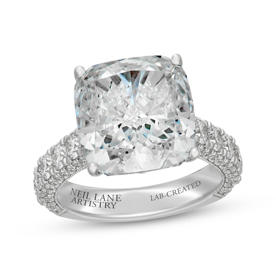 Neil Lane Artistry Cushion-Cut Lab-Grown Diamond Engagement Ring ct tw 14K White Gold