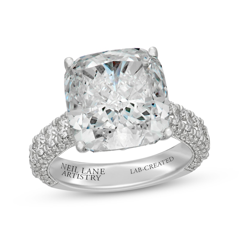 Main Image 1 of Neil Lane Artistry Cushion-Cut Lab-Grown Diamond Engagement Ring 12 ct tw 14K White Gold