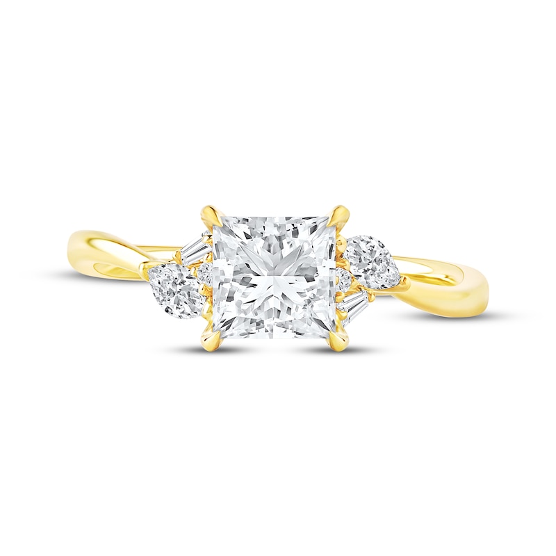 Main Image 3 of Now + Forever Lab-Grown Diamonds Princess-Cut Engagement Ring 1-3/4 ct tw 14K Yellow Gold