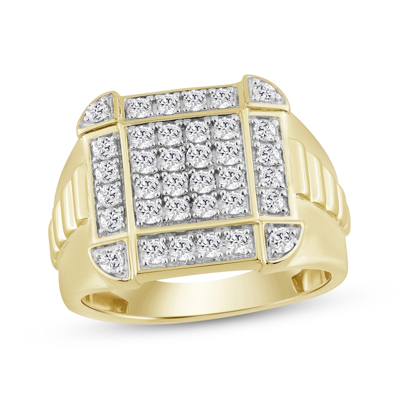 Main Image 1 of Men's Multi-Diamond Ring 1 ct tw 10K Yellow Gold
