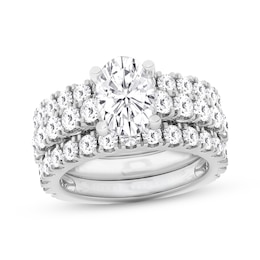 Now + Forever Lab-Grown Diamonds Oval-Cut Bridal Set 5 ct tw 14K White Gold