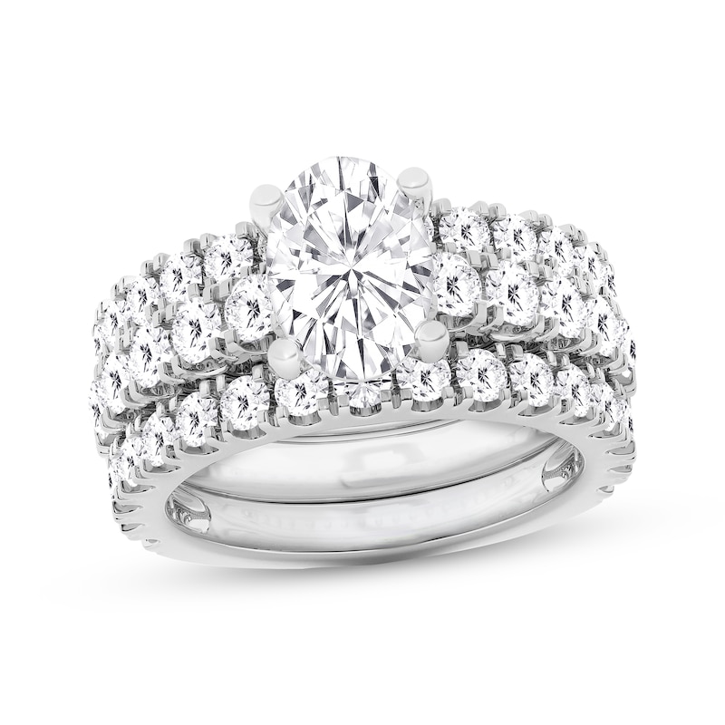 Main Image 1 of Now + Forever Lab-Grown Diamonds Oval-Cut Bridal Set 5 ct tw 14K White Gold