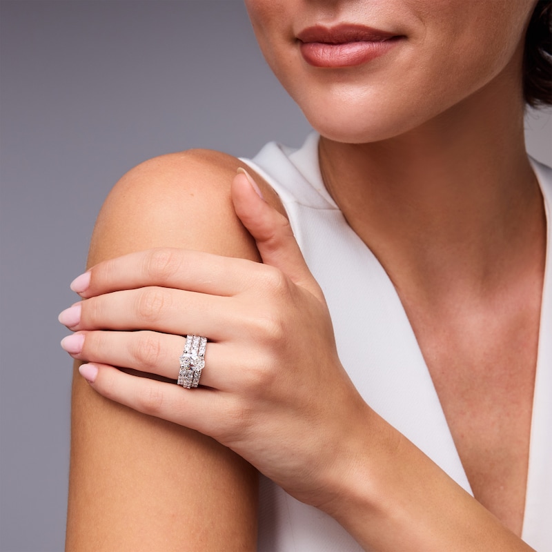 Main Image 5 of Now + Forever Lab-Grown Diamonds Oval-Cut Bridal Set 5 ct tw 14K White Gold