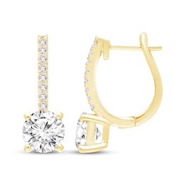 KAY Lab-Grown Diamonds Hoop Drop Earrings 2 ct tw 14K Yellow Gold (F/VS2)