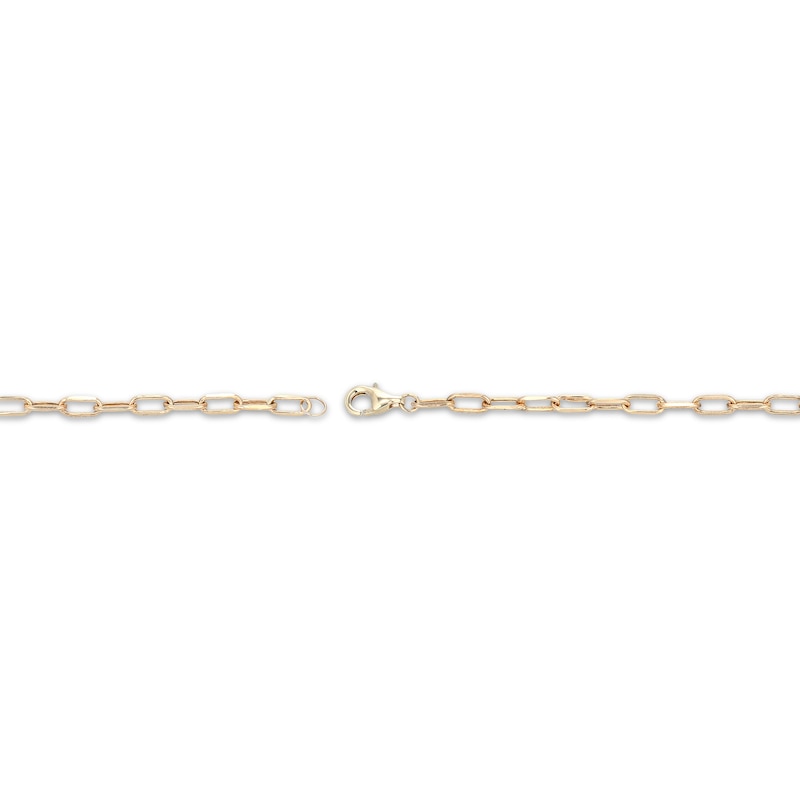 Main Image 4 of STUDIO BY KAY Emerald-Cut Pink Lab-Created Sapphire Solitaire Paperclip Chain Bracelet 24K Yellow Gold Vermeil Sterling Silver 7.25"