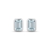 Thumbnail Image 2 of STUDIO BY KAY Emerald-Cut Aquamarine Bezel-Set Solitaire Stud Earrings Sterling Silver
