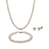 Thumbnail Image 1 of 7mm Freshwater Cultured Pearl Strand Necklace, Bracelet & Stud Earrings Gift Set Sterling Silver