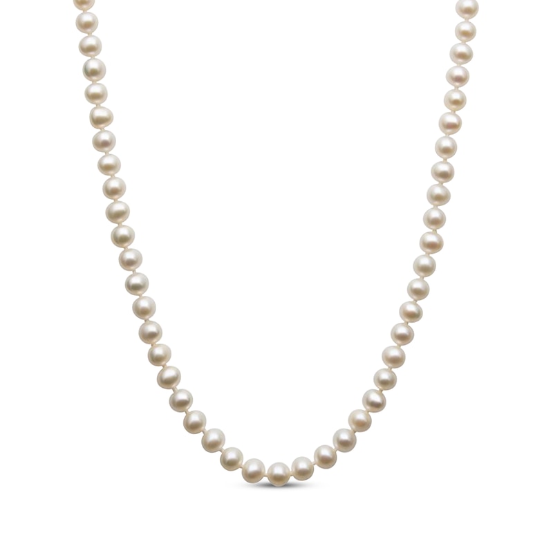 Main Image 2 of 7mm Freshwater Cultured Pearl Strand Necklace, Bracelet & Stud Earrings Gift Set Sterling Silver