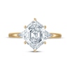 Thumbnail Image 3 of Now + Forever Lab-Grown Diamonds Hexagon & Triangle-Cut Three-Stone Engagement Ring 3-1/3 ct tw 14K Yellow Gold