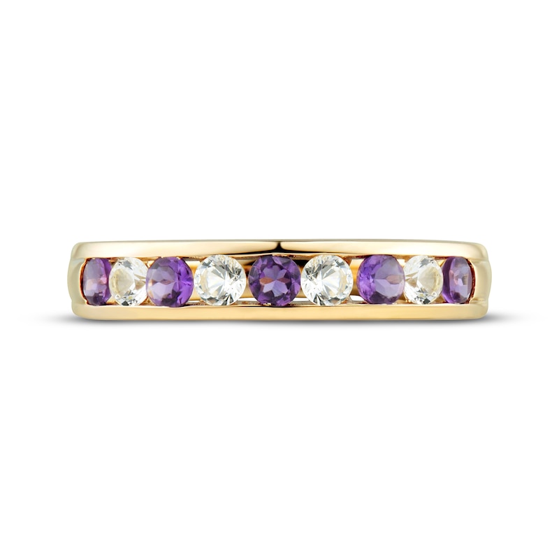 Main Image 3 of Now + Forever Amethyst & Diamond Anniversary Ring 1/4 ct tw 10K Yellow Gold