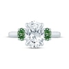 Thumbnail Image 4 of Monique Lhuillier Bliss Oval-Cut White & Green Lab-Grown Diamond Three-Stone Engagement Ring 2-1/2 ct tw 18K White Gold