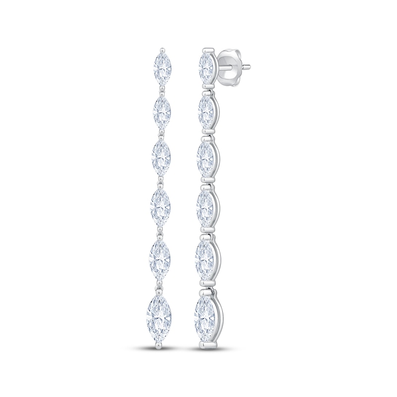 Main Image 1 of KAY Lab-Grown Diamonds Marquise-Cut Graduated Drop Earrings 3 ct tw 10K White Gold