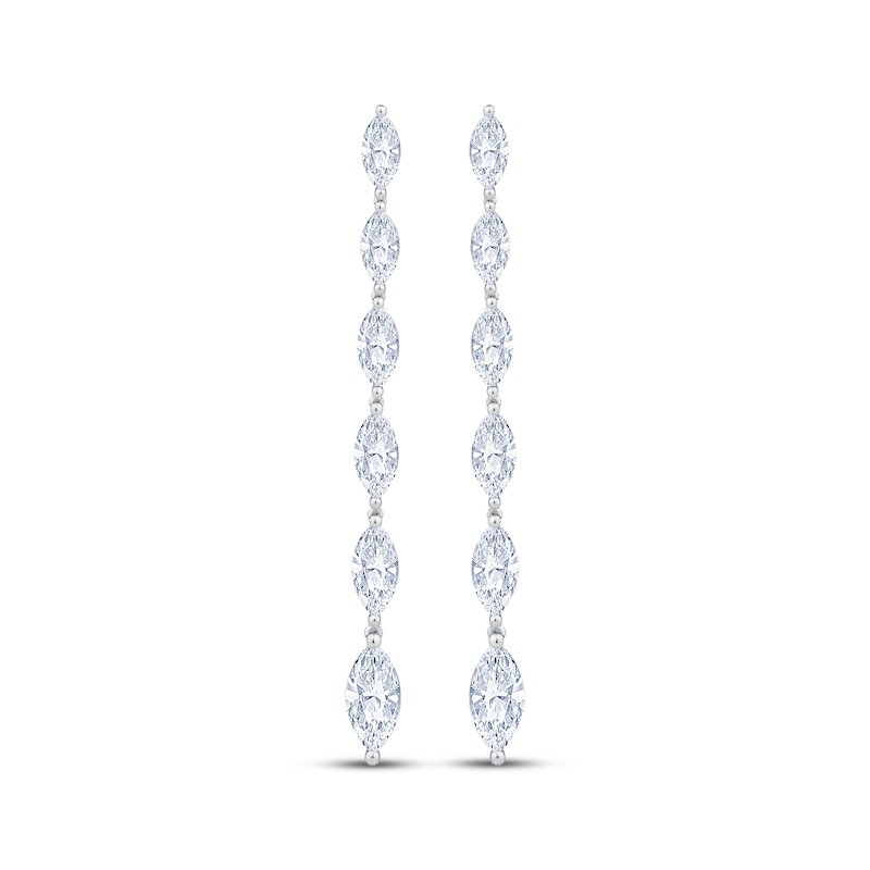 Main Image 2 of KAY Lab-Grown Diamonds Marquise-Cut Graduated Drop Earrings 3 ct tw 10K White Gold