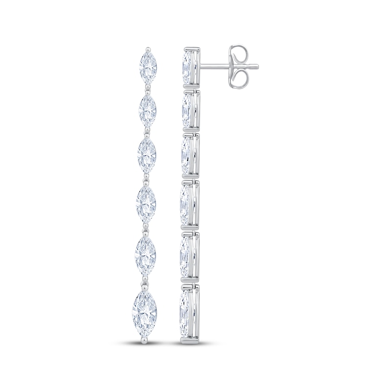 Main Image 3 of KAY Lab-Grown Diamonds Marquise-Cut Graduated Drop Earrings 3 ct tw 10K White Gold