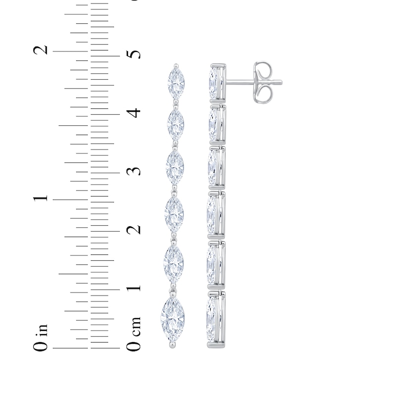 Main Image 4 of KAY Lab-Grown Diamonds Marquise-Cut Graduated Drop Earrings 3 ct tw 10K White Gold