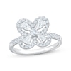 Thumbnail Image 1 of KAY Lab-Grown Diamonds Pear-Shaped & Round-Cut Flower Fashion Ring 3/4 ct tw 10K White Gold