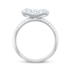 Thumbnail Image 2 of KAY Lab-Grown Diamonds Pear-Shaped & Round-Cut Flower Fashion Ring 3/4 ct tw 10K White Gold