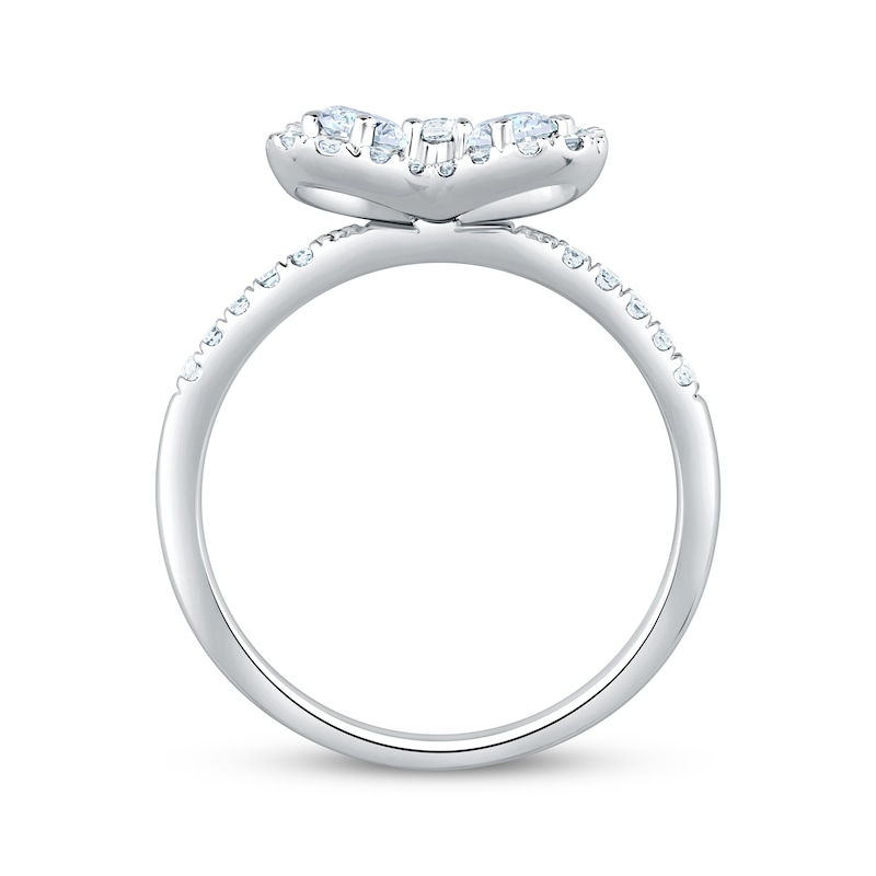 Main Image 2 of KAY Lab-Grown Diamonds Pear-Shaped & Round-Cut Flower Fashion Ring 3/4 ct tw 10K White Gold