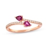 Thumbnail Image 1 of Le Vian Pear-Shaped Ruby Bypass Ring 1/8 ct tw Diamonds 14K Strawberry Gold