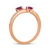 Thumbnail Image 3 of Le Vian Pear-Shaped Ruby Bypass Ring 1/8 ct tw Diamonds 14K Strawberry Gold