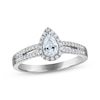 Thumbnail Image 1 of KAY Signature Collection Pear-Shaped Diamond Halo Engagement Ring 1/2 ct tw 14K White Gold