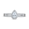 Thumbnail Image 3 of KAY Signature Collection Pear-Shaped Diamond Halo Engagement Ring 1/2 ct tw 14K White Gold