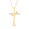 Thumbnail Image 1 of Diamond Loop Cross Necklace 1/15 ct tw 10K Yellow Gold 18"