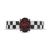 Thumbnail Image 4 of Disney Treasures Cars Oval-Cut Garnet & Diamond Accent Checkered Flag Ring Sterling Silver