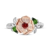 Thumbnail Image 4 of Wicked: For Good Garnet, Green Tourmaline & Lab-Grown Diamond Flower Ring 1/10 ct tw Sterling Silver & 18K Rose Gold Vermeil Plating