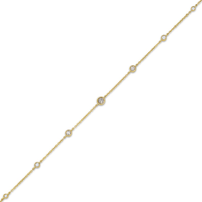 Main Image 2 of Desert Diamonds Bezel-Set Station Necklace 1/3 ct tw 10K Yellow Gold 7"