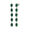 Thumbnail Image 1 of Oval-Cut Lab-Created Emerald Five-Stone Drop Earrings Sterling Silver