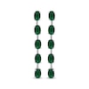 Thumbnail Image 2 of Oval-Cut Lab-Created Emerald Five-Stone Drop Earrings Sterling Silver