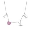 Thumbnail Image 1 of Pink & White Lab-Created Sapphire "Love" Necklace Sterling Silver 18"