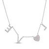 Thumbnail Image 3 of Pink & White Lab-Created Sapphire "Love" Necklace Sterling Silver 18"