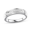 Thumbnail Image 1 of Now + Forever Men's Diamond Milgrain Wedding Ring 1/10 ct tw 10K White Gold
