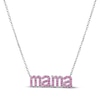 Thumbnail Image 1 of STUDIO BY KAY Pink Lab-Created Sapphire "mama" Necklace Sterling Silver 18"