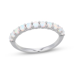 Lab-Created Opal Stackable Ring Sterling Silver