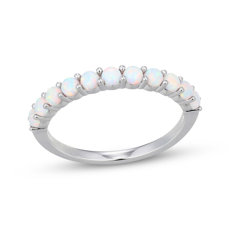 Main Image 1 of Lab-Created Opal Stackable Ring Sterling Silver