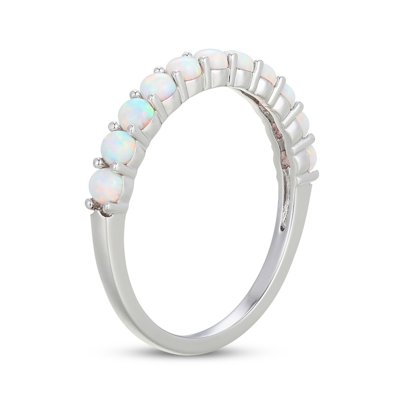Main Image 2 of Lab-Created Opal Stackable Ring Sterling Silver