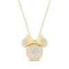 Thumbnail Image 1 of Disney Treasures Minnie Mouse Lab-Grown Diamond Necklace 1/2 ct tw 24K Yellow Gold Vermeil Sterling Silver 18"