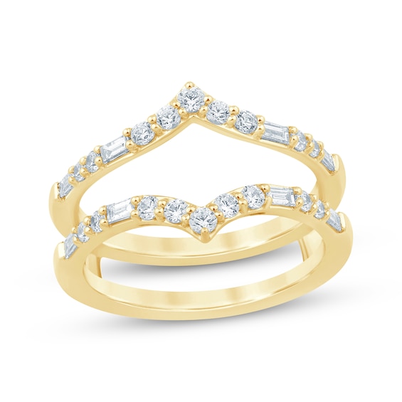 Now + Forever Lab-Grown Diamonds Chevron Enhancer Ring 5/8 ct tw 14K Yellow Gold