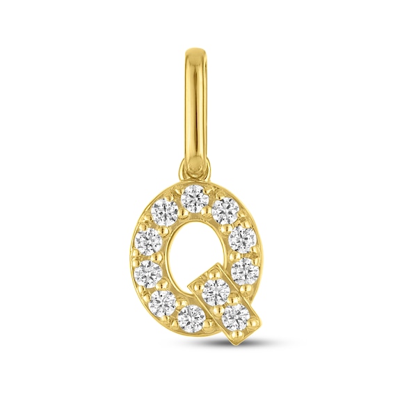 STUDIO BY KAY Lab-Grown Diamond Initial Q Charm 1/10 ct tw 24K Yellow Gold Vermeil Sterling Silver