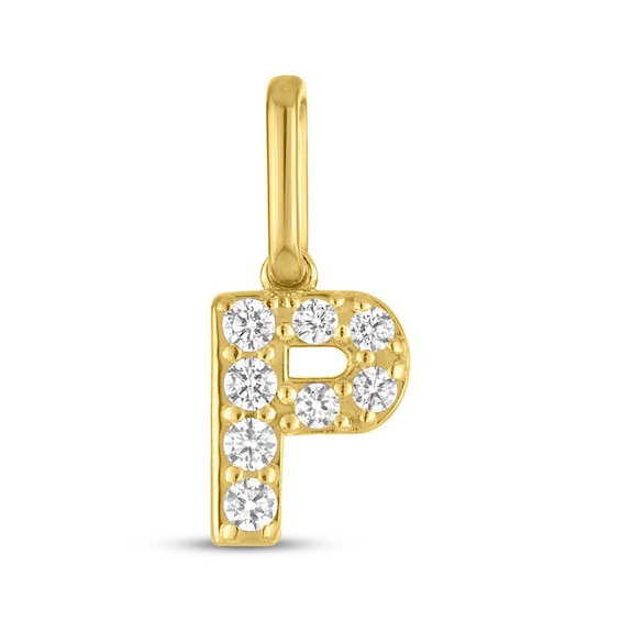 STUDIO BY KAY Lab-Grown Diamond Initial P Charm 1/10 ct tw 24K Yellow Gold Vermeil Sterling Silver