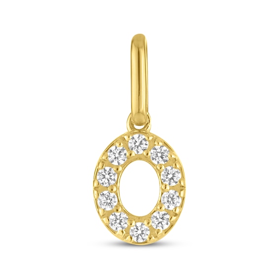 STUDIO BY KAY Lab-Grown Diamond Initial O Charm 1/10 ct tw 24K Yellow Gold Vermeil Sterling Silver