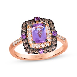 Le Vian Cushion-Cut Amethyst Ring 5/8 ct tw Diamonds 14K Strawberry Gold