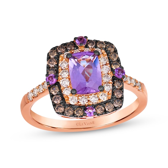 Le Vian Cushion-Cut Amethyst Ring 5/8 ct tw Diamonds 14K Strawberry Gold